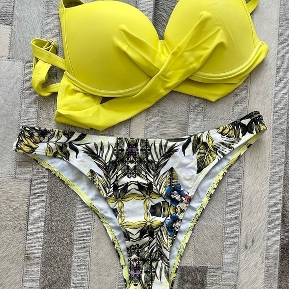 Three Piece Swimwear!! Yellow & Green! - Picture 3 of 5